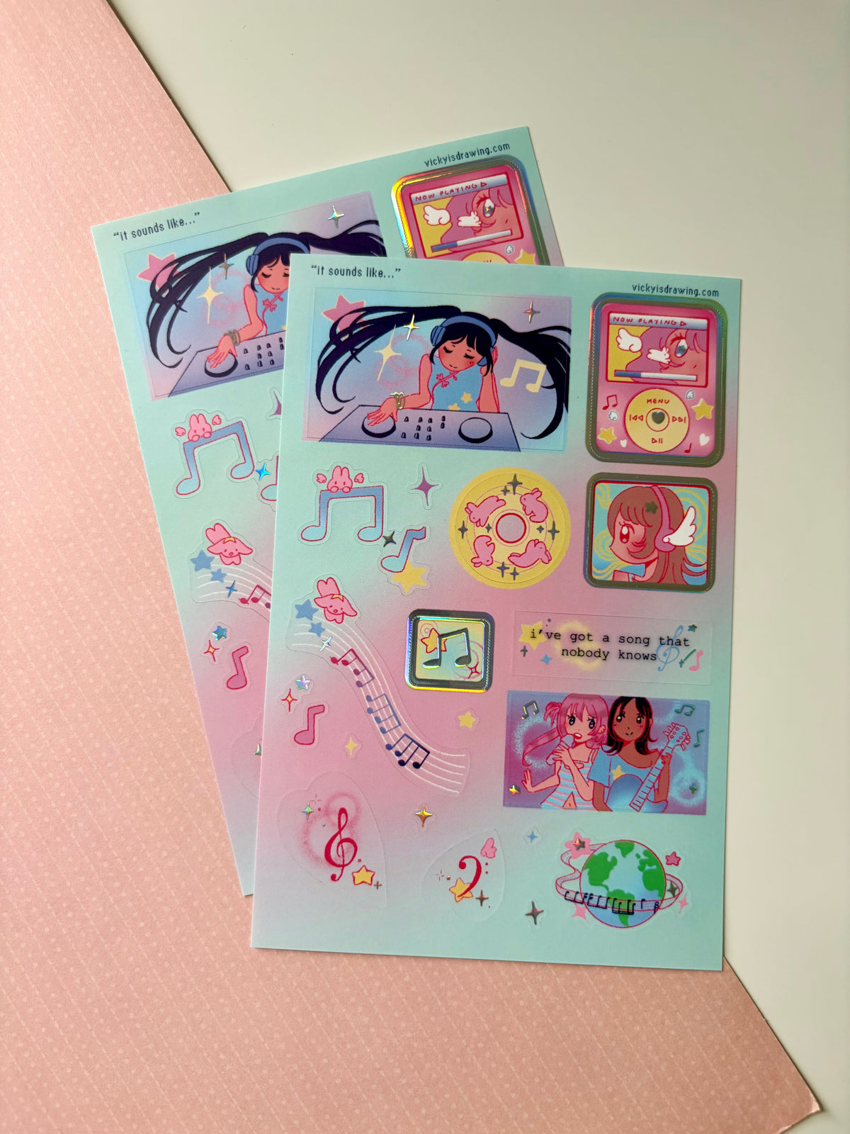 "it sounds like..." holo sticker sheet