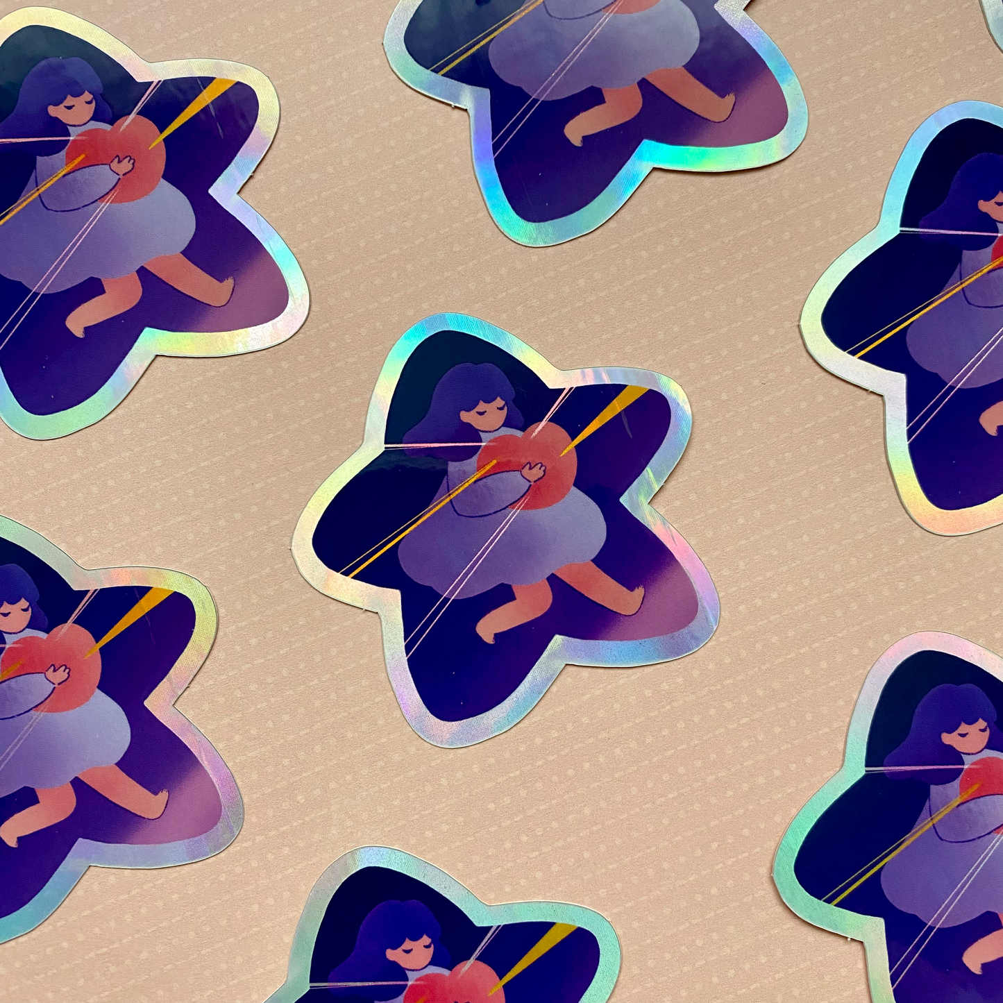 Star Heart holographic sticker