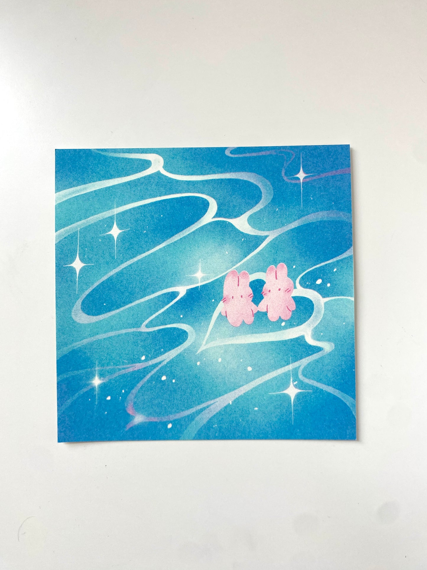 Water ripples risograph print
