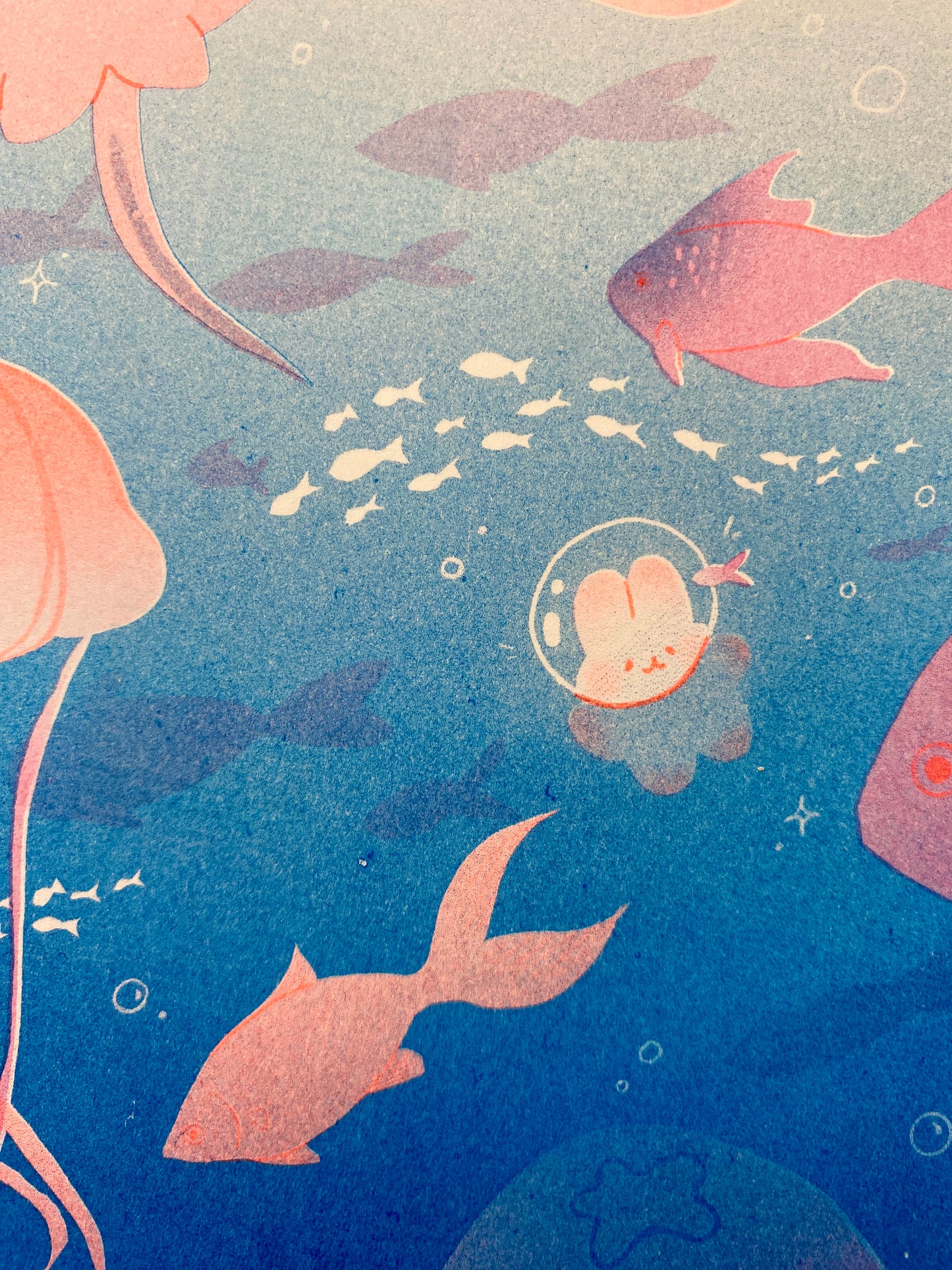 Ocean explorer risograph print