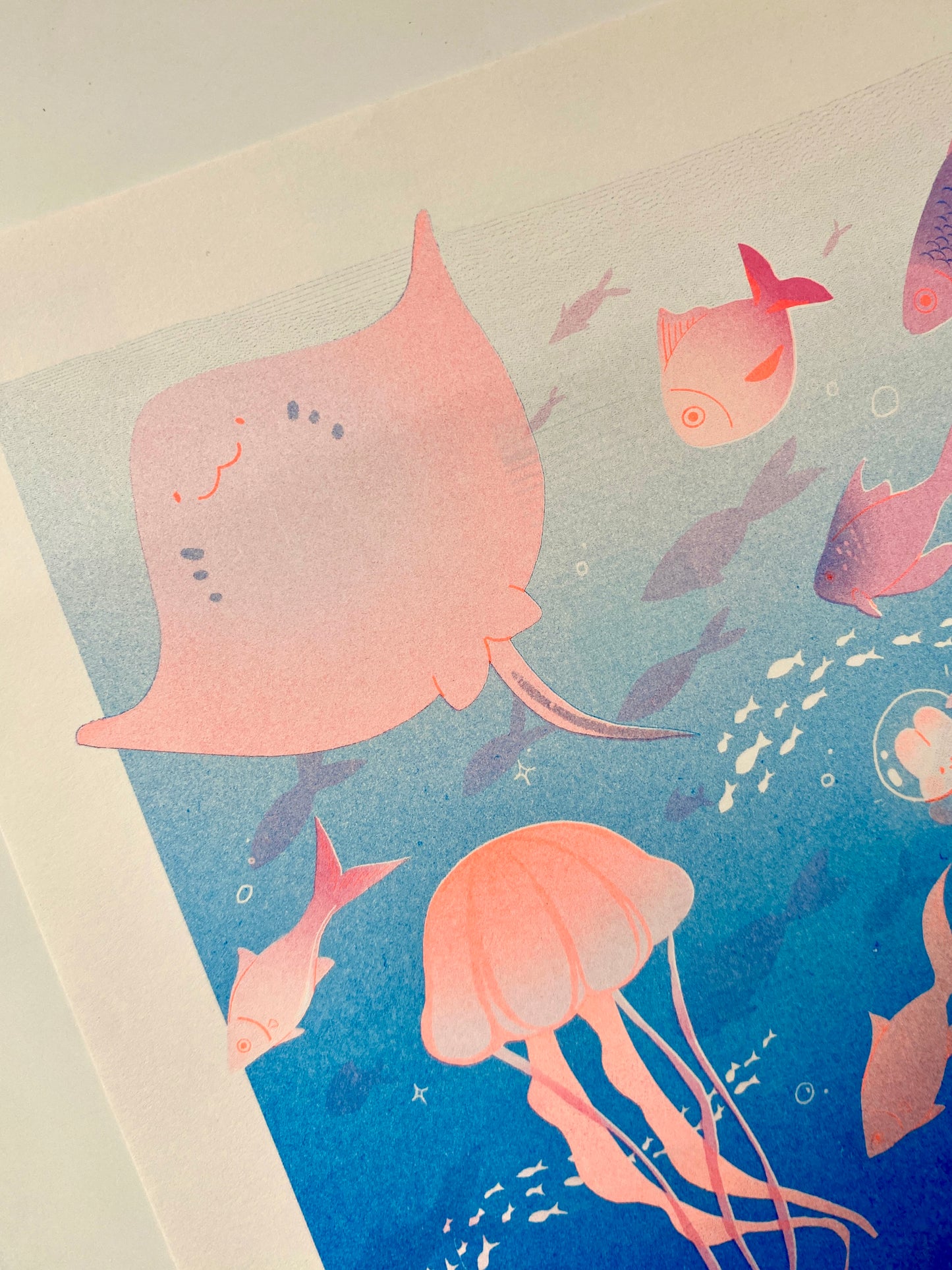 Ocean explorer risograph print