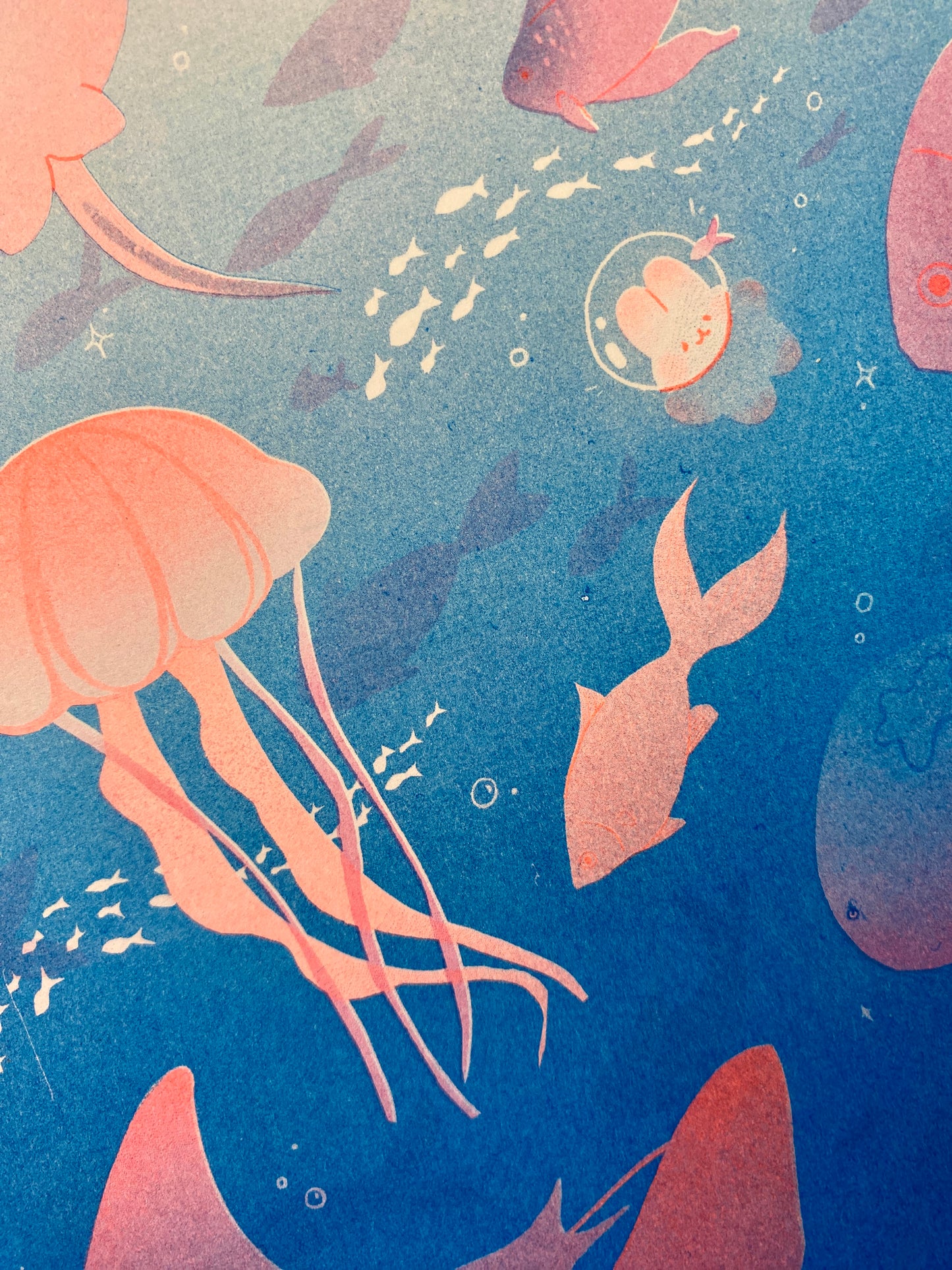 Ocean explorer risograph print