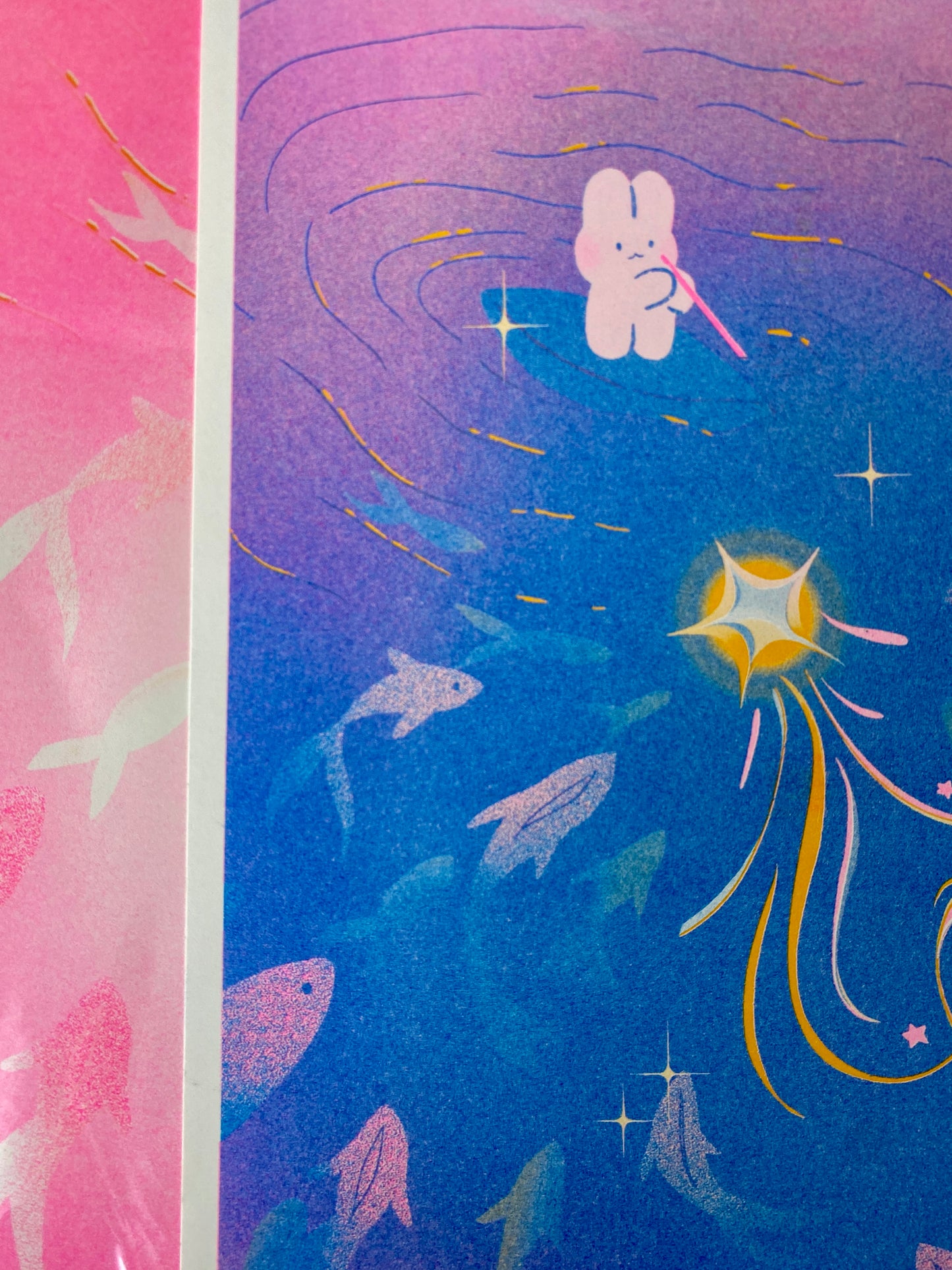 Ocean's wish risograph print
