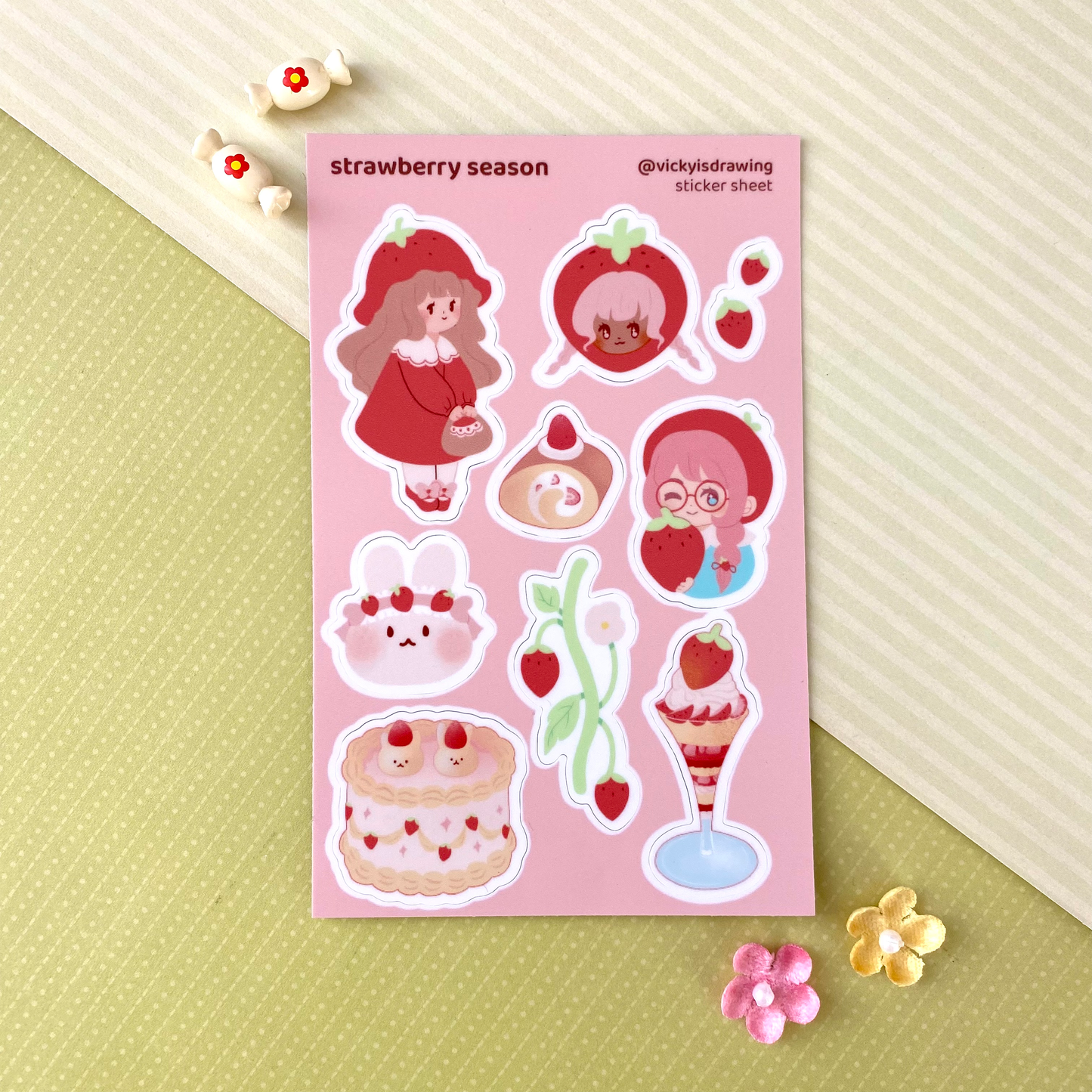 Strawberry Season sticker sheet