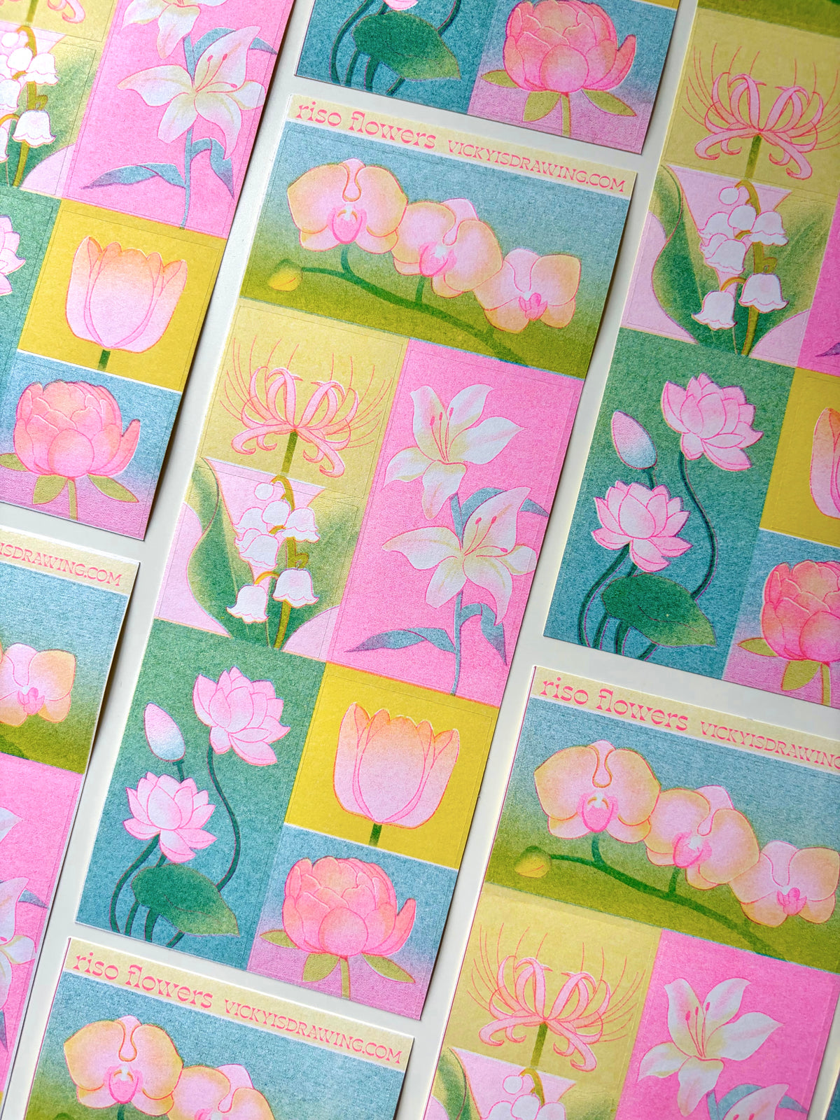 riso flowers sticker sheet