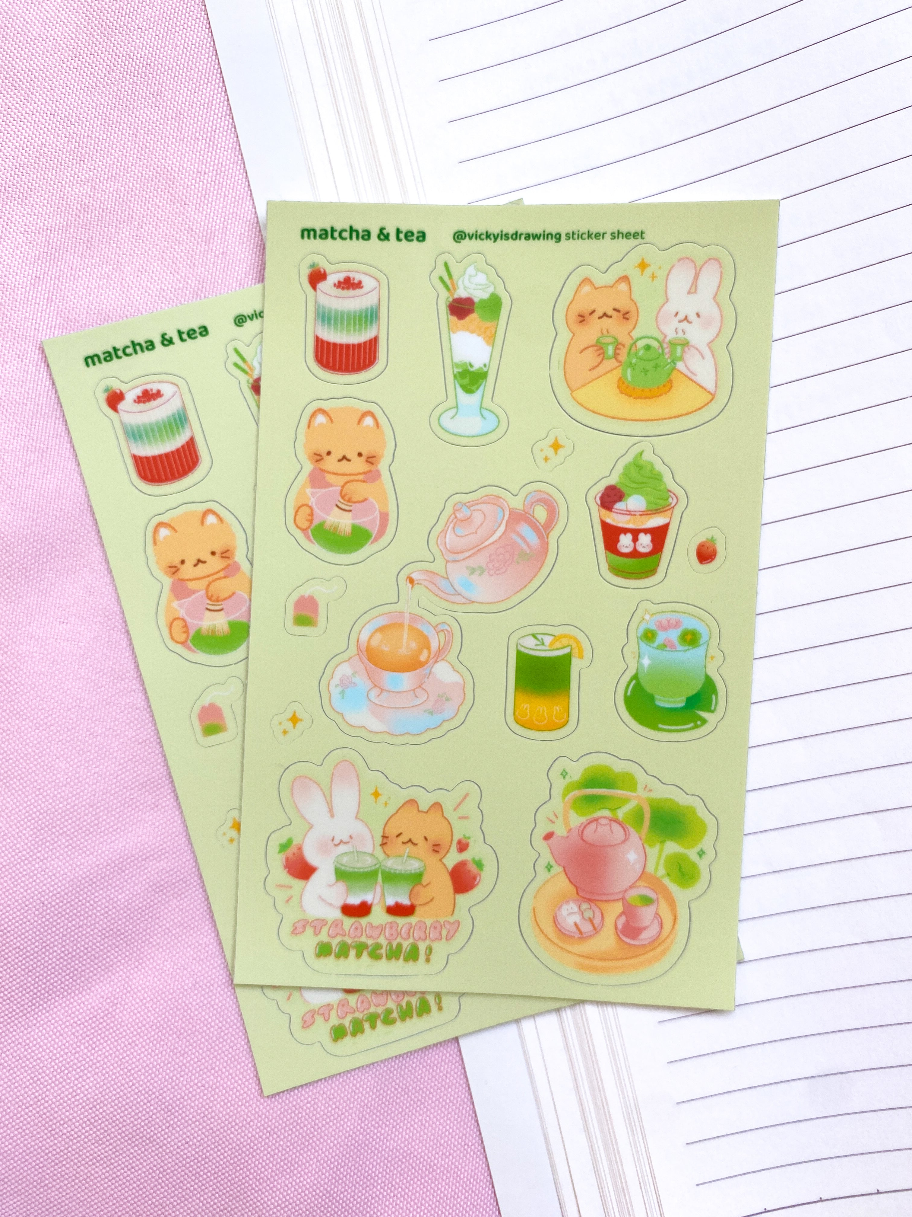 Matka Sticker Matcha sticker sheet – vickyisdrawing