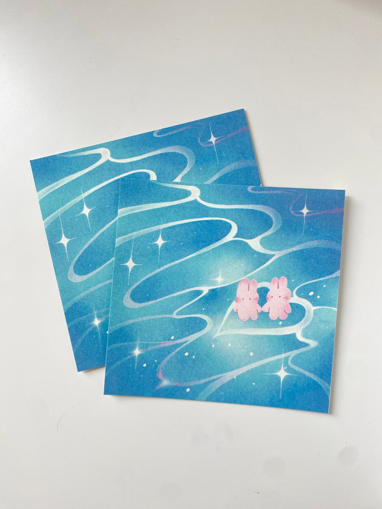 Water ripples risograph print