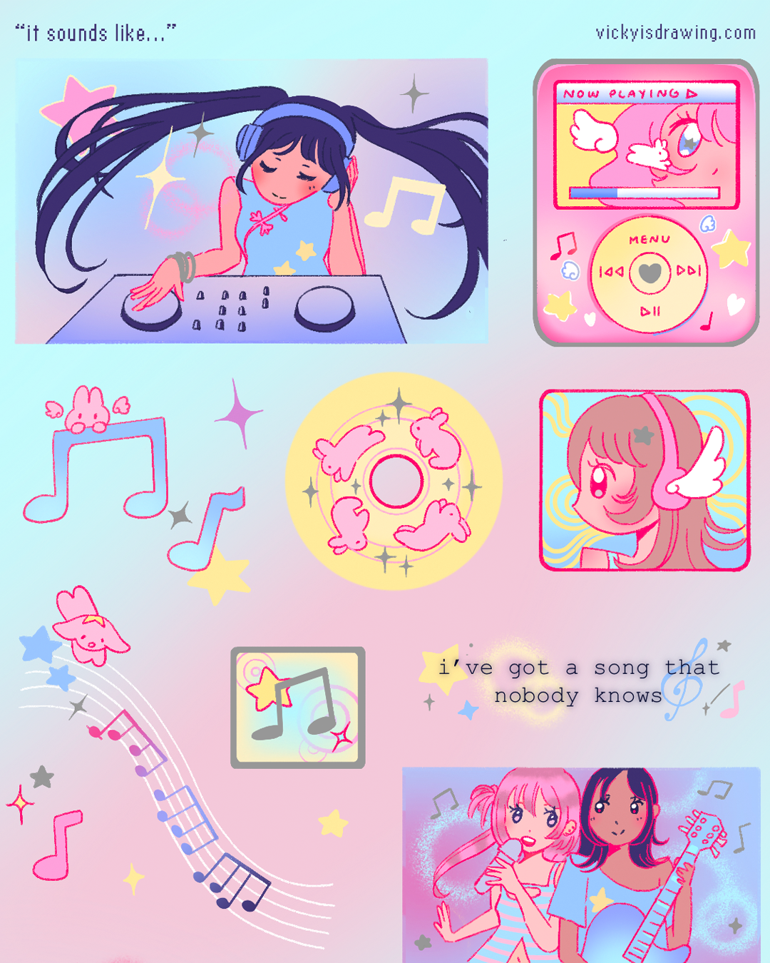 "it sounds like..." holo sticker sheet